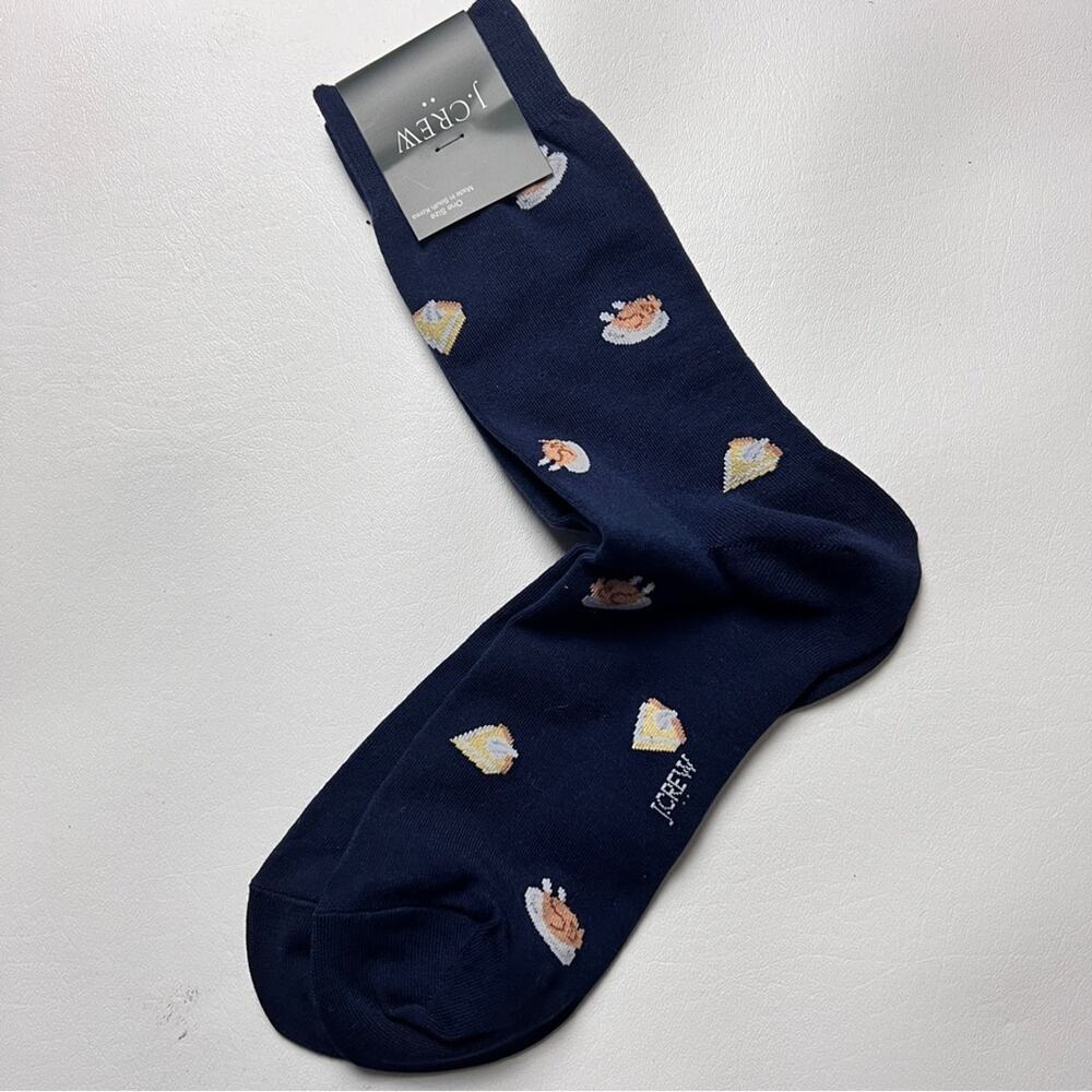 J.Crew Men's Thanksgiving Theme Graphic Design Trouser Socks Onesize